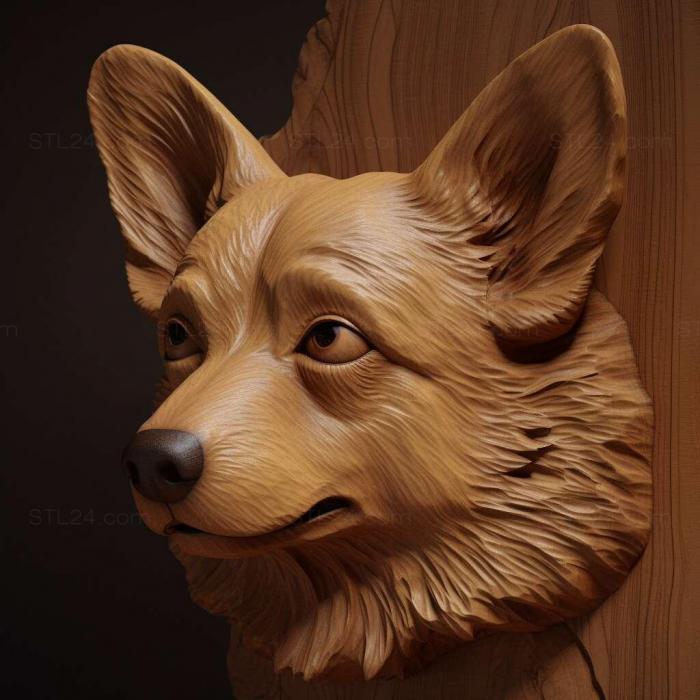 Nature and animals (Welsh Corgi dog 4, NATURE_6068) 3D models for cnc